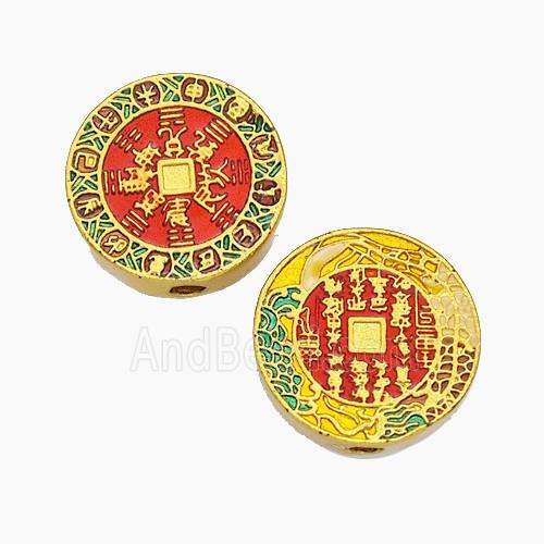 Copper Pendant Pave Zircon, Gold Plated