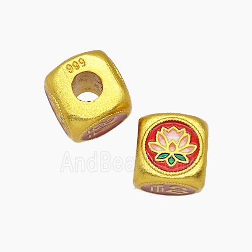 Copper Pendant Pave Zircon, Gold Plated