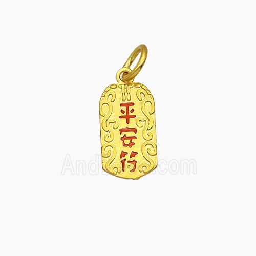 Copper Pendant Pave Zircon, Gold Plated