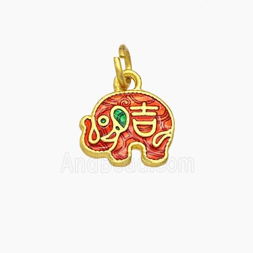 Enamel Copper Pendant, Gold Plated