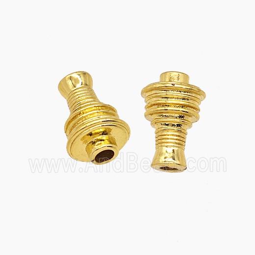 Tibetan Style Copper Prayer Wheel Beads Gold Plated