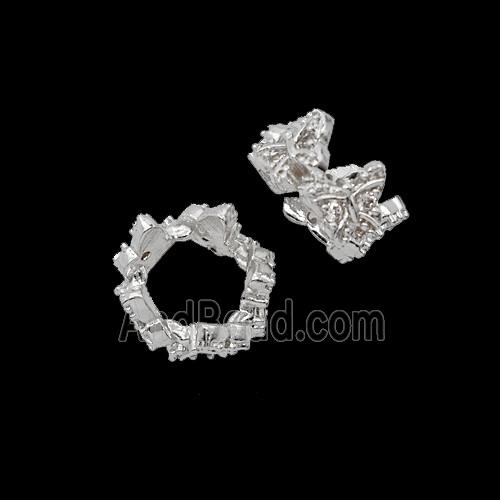 Copper Bead Pave Zircon, Gold Plated