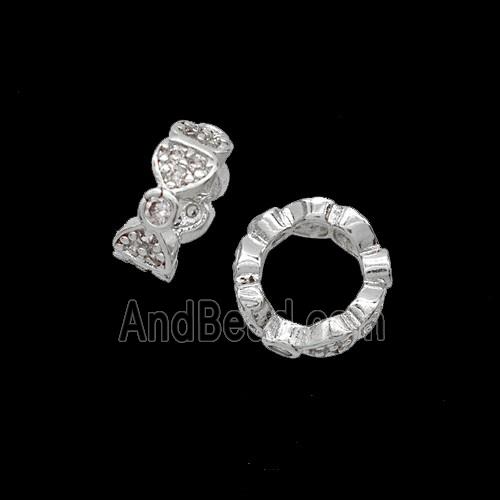 Copper Bead Pave Zircon, Gold Plated