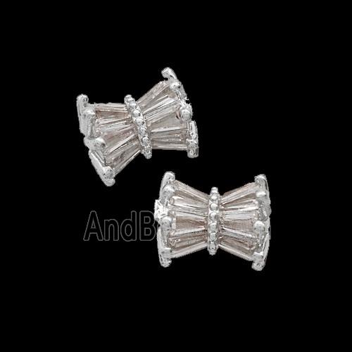Copper Bead Pave Zircon, Gold Plated