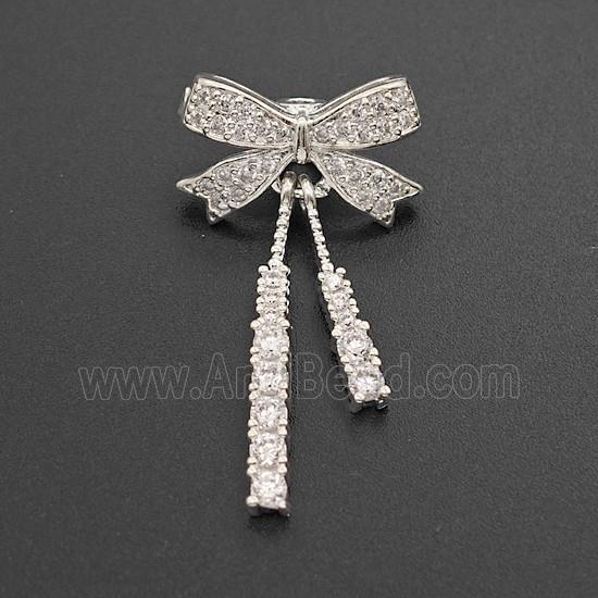 Copper Bead Pave Zircon, Silver Plated