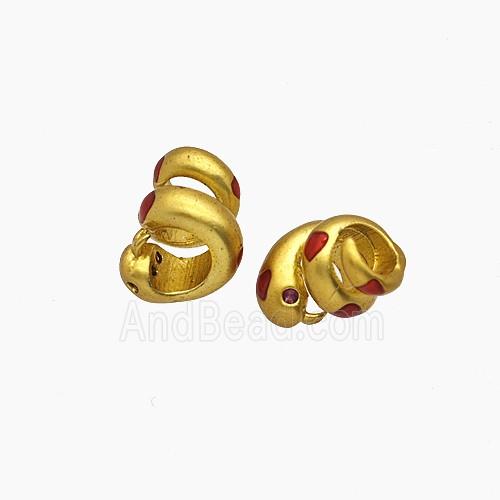 Copper Bead Pave Zircon, Gold Plated
