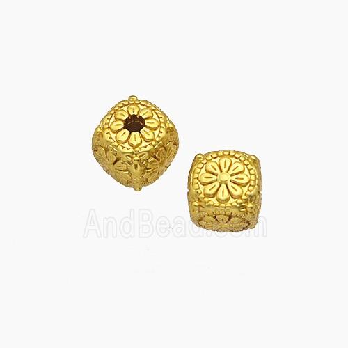 Copper Bead Pave Zircon, Gold Plated