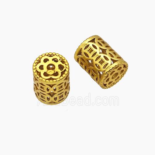 Copper Bead Pave Zircon, Gold Plated
