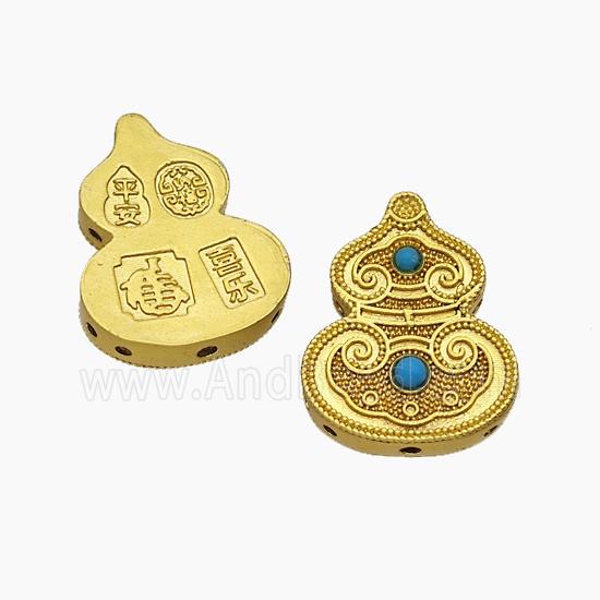 Copper Bead Pave Zircon, Gold Plated