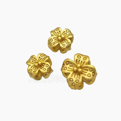 Copper Bead Pave Zircon, Gold Plated