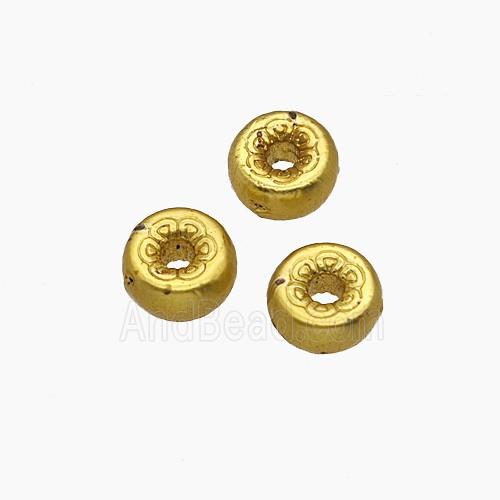 Copper Bead Pave Zircon, Gold Plated
