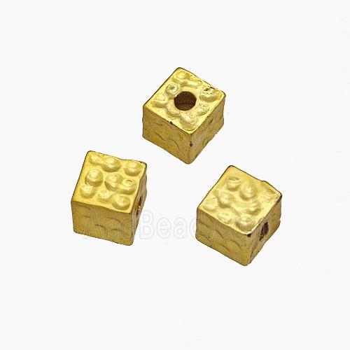 Copper Bead Pave Zircon, Gold Plated