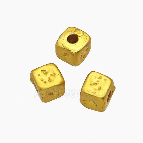Copper Bead Pave Zircon, Gold Plated