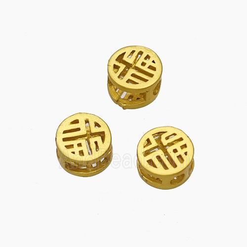 Copper Bead Pave Zircon, Gold Plated