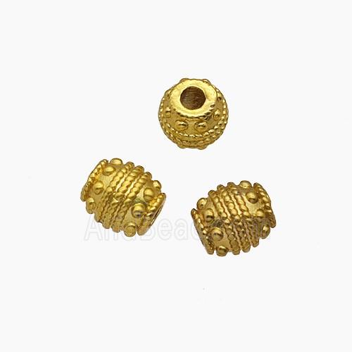 Copper Bead Pave Zircon, Gold Plated