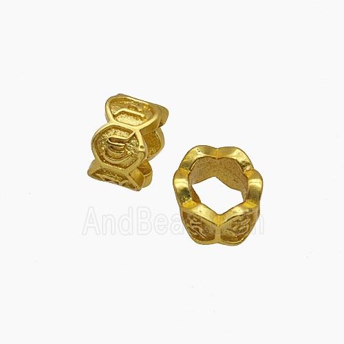 Copper Bead Pave Zircon, Gold Plated