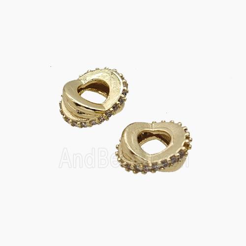 Copper Bead Pave Zircon, Gold Plated