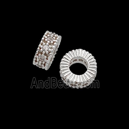 Copper Bead Pave Zircon, Gold Plated