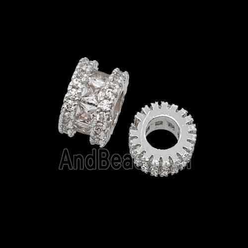 Copper Bead Pave Zircon, Gold Plated