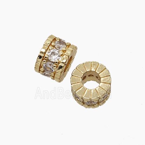 Copper Bead Pave Zircon, Gold Plated