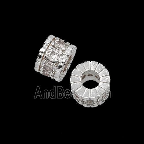 Copper Bead Pave Zircon, Gold Plated