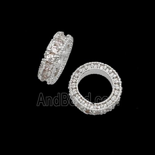 Copper Bead Pave Zircon, Gold Plated