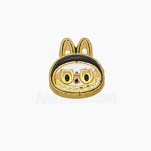Copper Bead Pave Zircon, Gold Plated