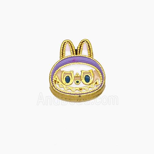 Copper Bead Pave Zircon, Gold Plated