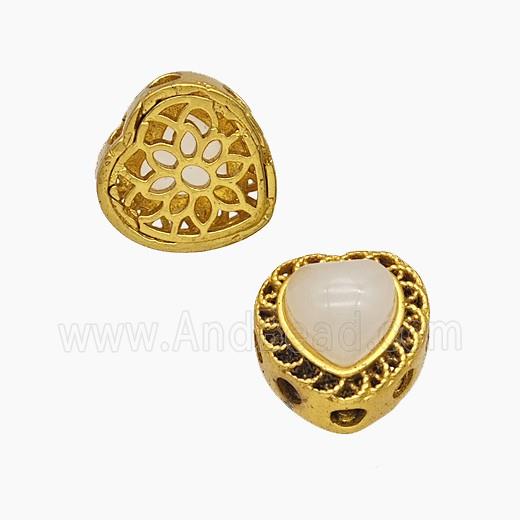 Copper Bead Pave Zircon, Silver Plated
