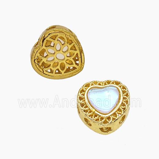 Copper Bead Pave Zircon, Silver Plated