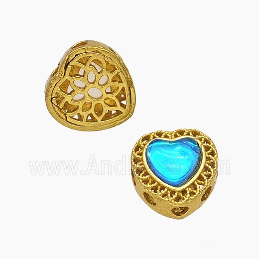 Copper Bead Pave Zircon, Silver Plated
