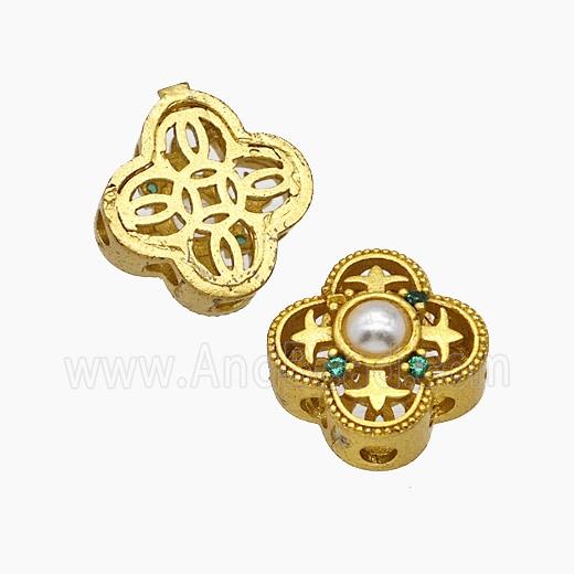 Copper Bead Pave Zircon, Silver Plated