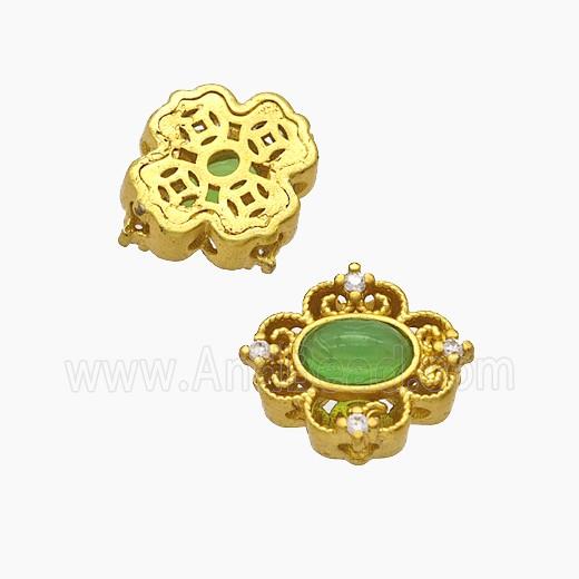 Copper Bead Pave Zircon, Silver Plated