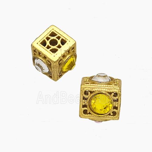 Copper Bead Pave Zircon, Silver Plated