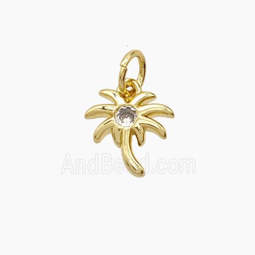 Copper Pendant Pave Zircon, Gold Plated