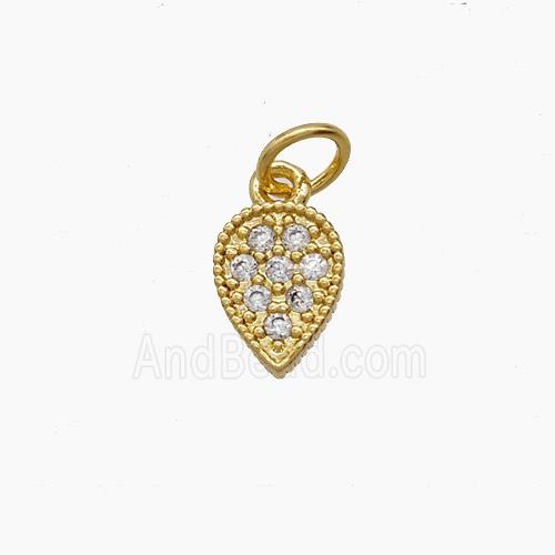 Copper Pendant Pave Zircon, Gold Plated