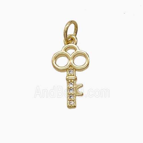 Copper Pendant Pave Zircon, Gold Plated