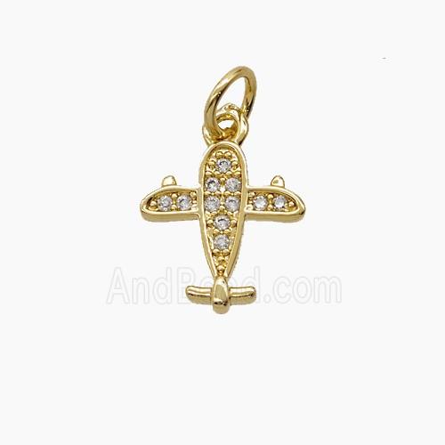 Copper Pendant Pave Zircon, Gold Plated