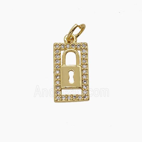 Copper Pendant Pave Zircon, Gold Plated