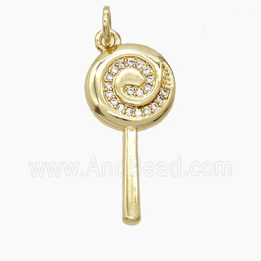 Copper Pendant Pave Zircon, Gold Plated