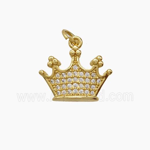 Copper Pendant Pave Zircon, Gold Plated