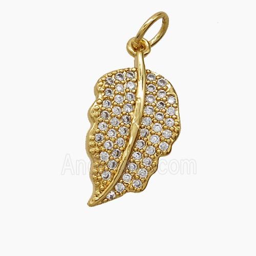 Copper Pendant Pave Zircon, Gold Plated