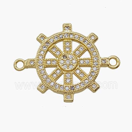 Copper Pendant Pave Zircon, Gold Plated