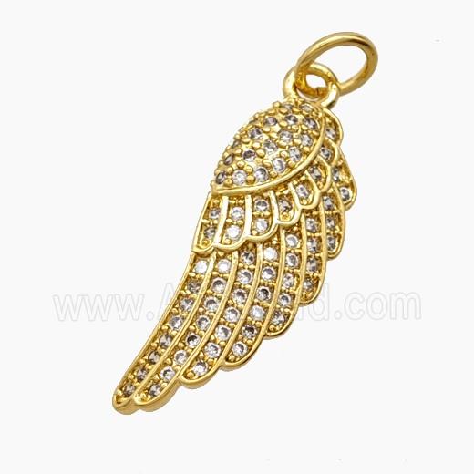 Copper Pendant Pave Zircon, Gold Plated