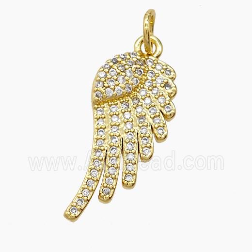 Copper Pendant Pave Zircon, Gold Plated