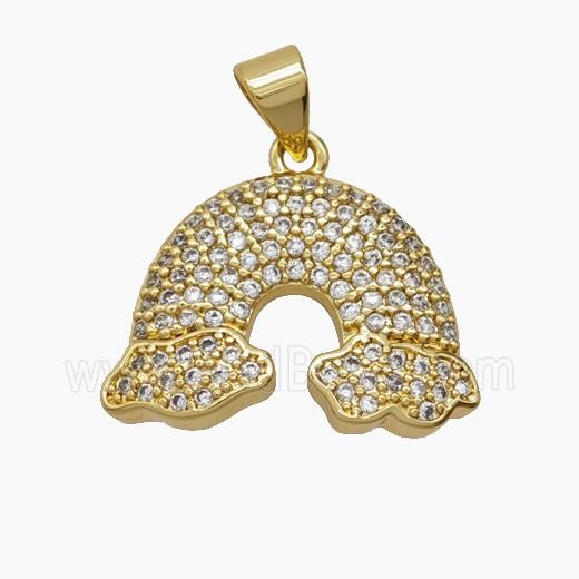 Copper Pendant Pave Zircon, Gold Plated
