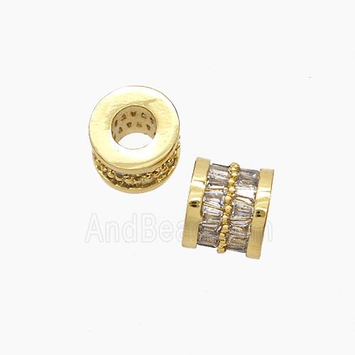 Copper Pendant Pave Zircon, Gold Plated