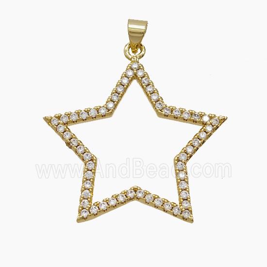 Copper Pendant Pave Zircon, Gold Plated