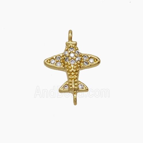 Copper Pendant Pave Zircon, Gold Plated