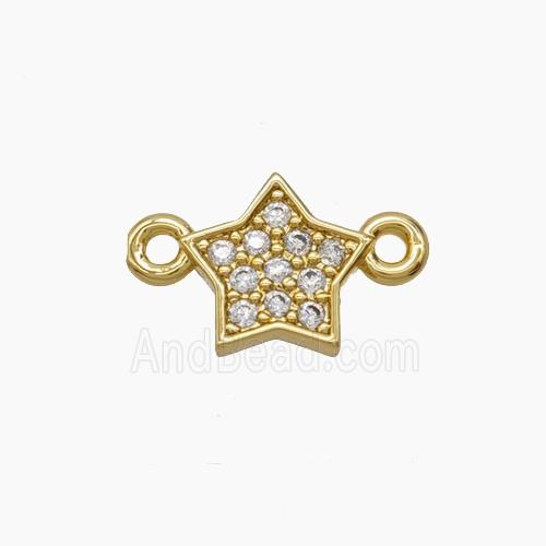 Copper Pendant Pave Zircon, Gold Plated